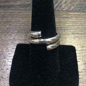 STERLING SILVER THREE-ROW WRAP RING